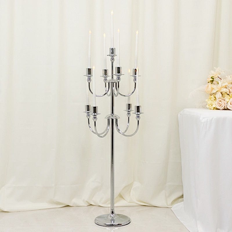 46" 9 Arm Metal Floor Candelabra Candle Holder