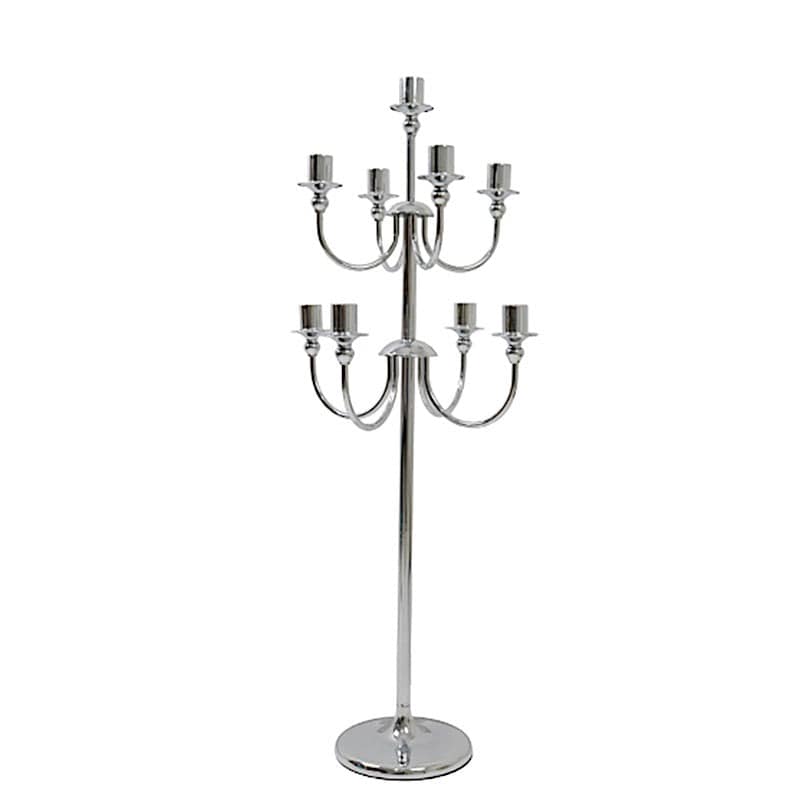 46" 9 Arm Metal Floor Candelabra Candle Holder