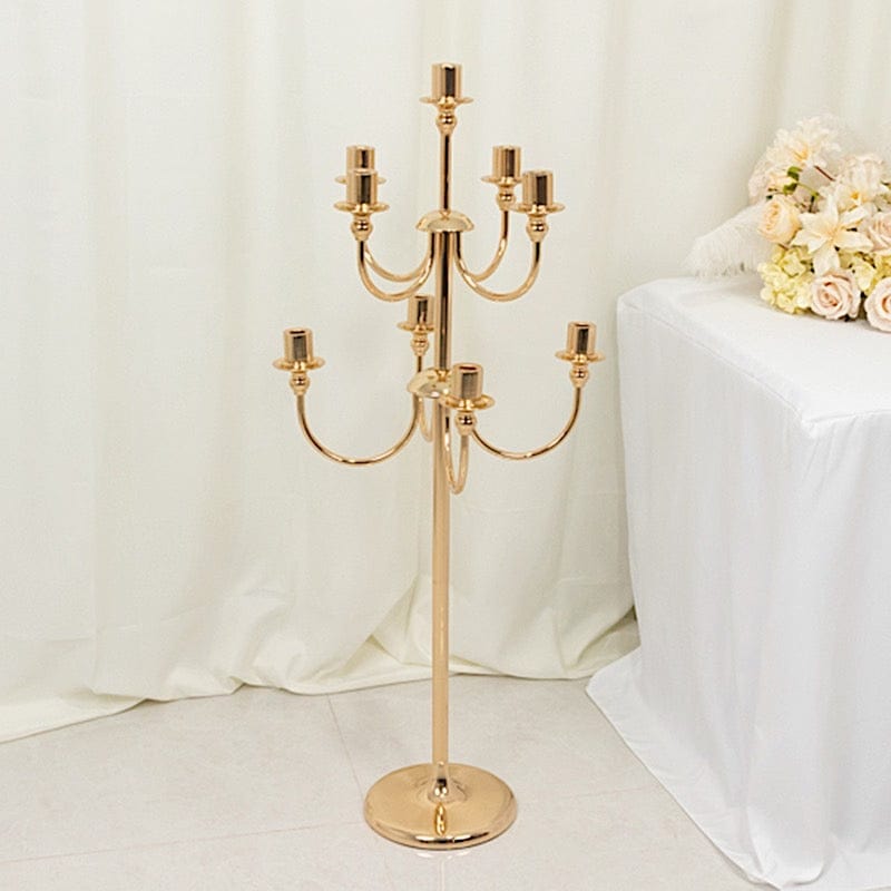 46" 9 Arm Metal Floor Candelabra Candle Holder