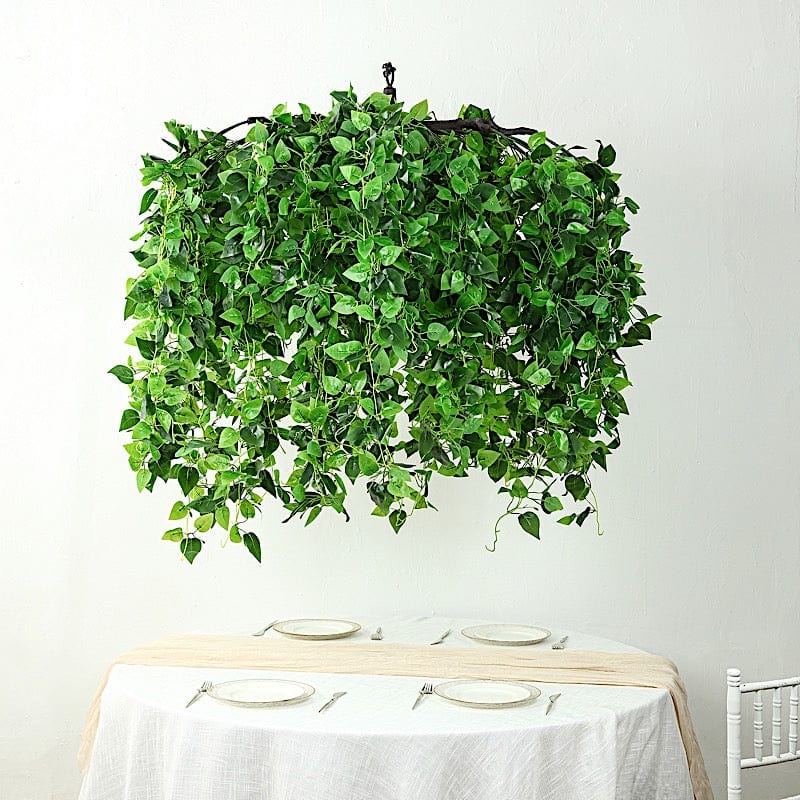 46" Artificial Ivy Leaves Hanging Flower Chandelier  - Green ARTI_CEIL_IVY01_GRN