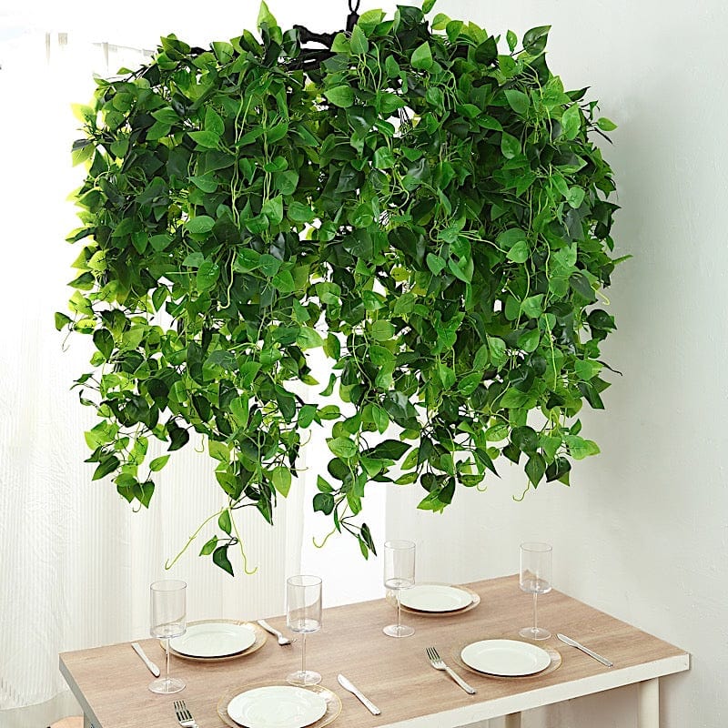 46" Artificial Ivy Leaves Hanging Flower Chandelier  - Green ARTI_CEIL_IVY01_GRN