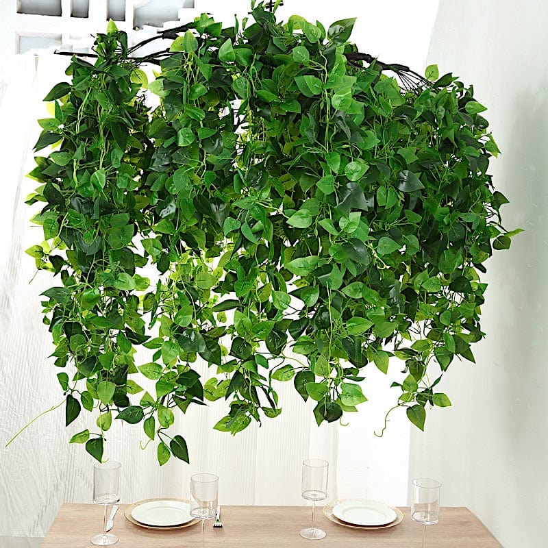 46" Artificial Ivy Leaves Hanging Flower Chandelier  - Green ARTI_CEIL_IVY01_GRN