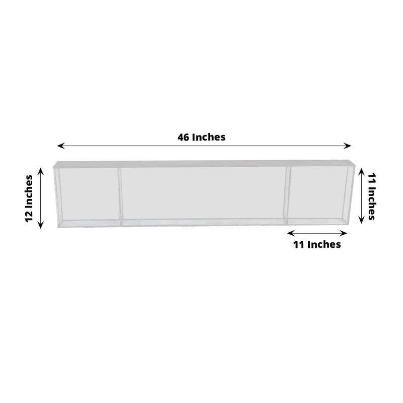 46" x 12" Plexiglass Connector Plate for Rectangular Pillar Pedestal Stands - Clear PROP_BOX_001_B2_45_CLR
