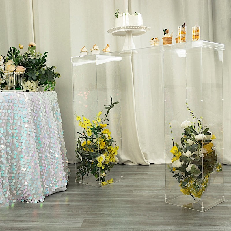 46" x 12" Plexiglass Connector Plate for Rectangular Pillar Pedestal Stands - Clear PROP_BOX_001_B2_45_CLR