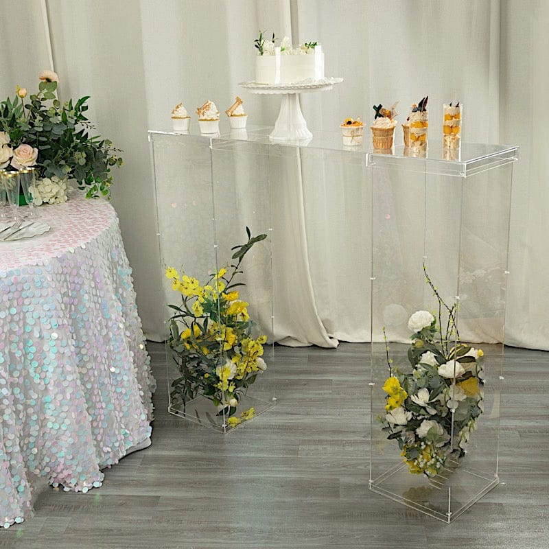 46" x 12" Plexiglass Connector Plate for Rectangular Pillar Pedestal Stands - Clear PROP_BOX_001_B2_45_CLR