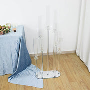 47" tall 7 Arm Crystal Glass Candelabra Taper Candle Holder - Clear CHDLR_CAND_030O_7_CLR