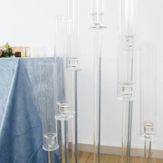 47" tall 7 Arm Crystal Glass Candelabra Taper Candle Holder - Clear CHDLR_CAND_030O_7_CLR