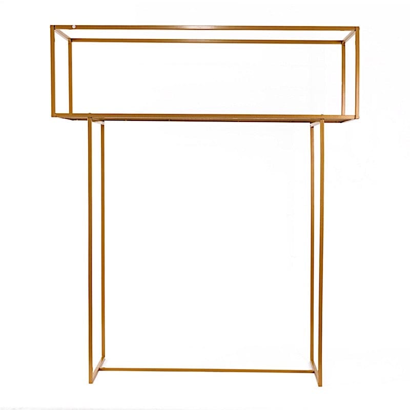 48" Heavy Duty Metal Rectangular Centerpiece Stand - Gold IRON_STND16_48_GOLD