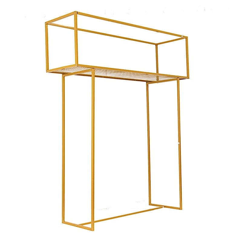 48" Heavy Duty Metal Rectangular Centerpiece Stand - Gold IRON_STND16_48_GOLD