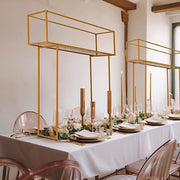 48" Heavy Duty Metal Rectangular Centerpiece Stand - Gold IRON_STND16_48_GOLD