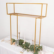 48" Heavy Duty Metal Rectangular Centerpiece Stand - Gold IRON_STND16_48_GOLD