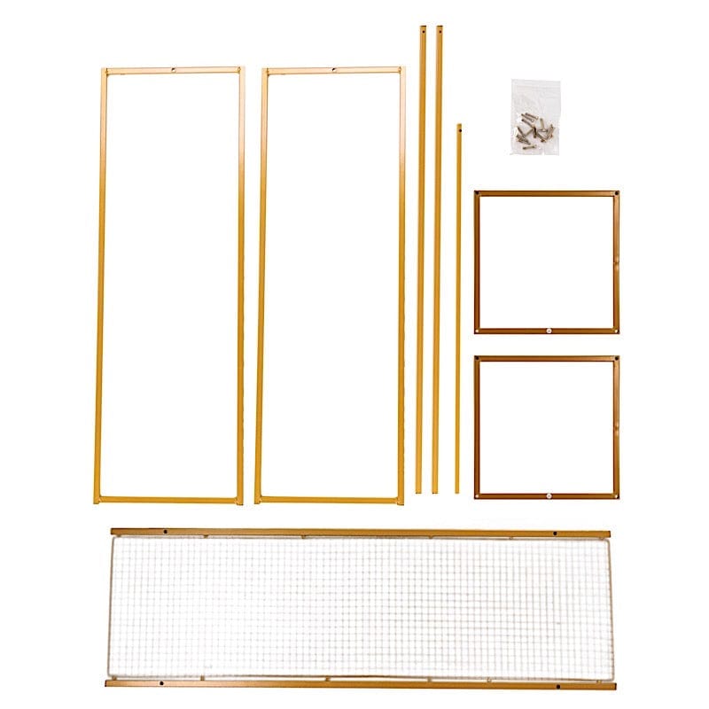 48" Heavy Duty Metal Rectangular Centerpiece Stand - Gold IRON_STND16_48_GOLD