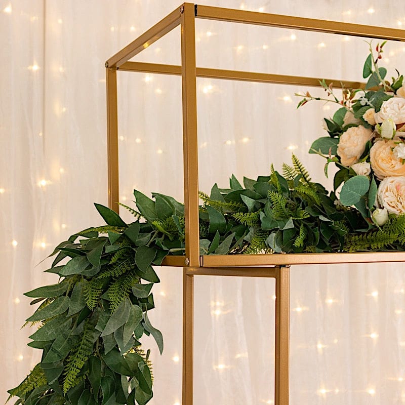 48" Heavy Duty Metal Rectangular Centerpiece Stand - Gold IRON_STND16_48_GOLD