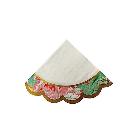 48 Paper Cocktail Napkins with Vintage Scalloped Edges - Floral Mixed NAP_BEV_TEA017_MIX