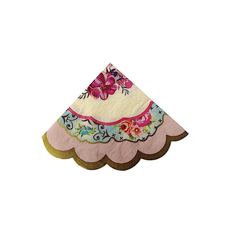 48 Paper Cocktail Napkins with Vintage Scalloped Edges - Floral Mixed NAP_BEV_TEA017_MIX