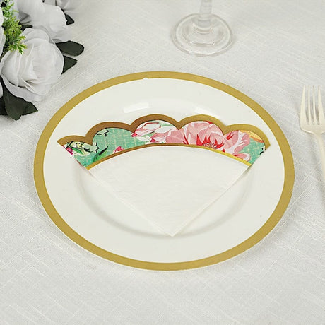 48 Paper Cocktail Napkins with Vintage Scalloped Edges - Floral Mixed NAP_BEV_TEA017_MIX