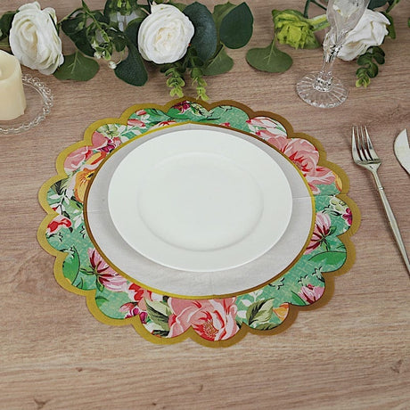 48 Paper Cocktail Napkins with Vintage Scalloped Edges - Floral Mixed NAP_BEV_TEA017_MIX