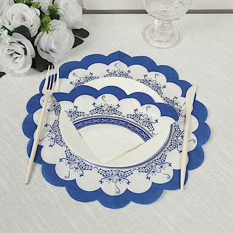 48 Paper Cocktail Napkins with Vintage Scalloped Edges - Floral Mixed NAP_BEV_TEA017_MIX