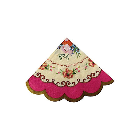 48 Paper Cocktail Napkins with Vintage Scalloped Edges - Floral Mixed NAP_BEV_TEA017_MIX