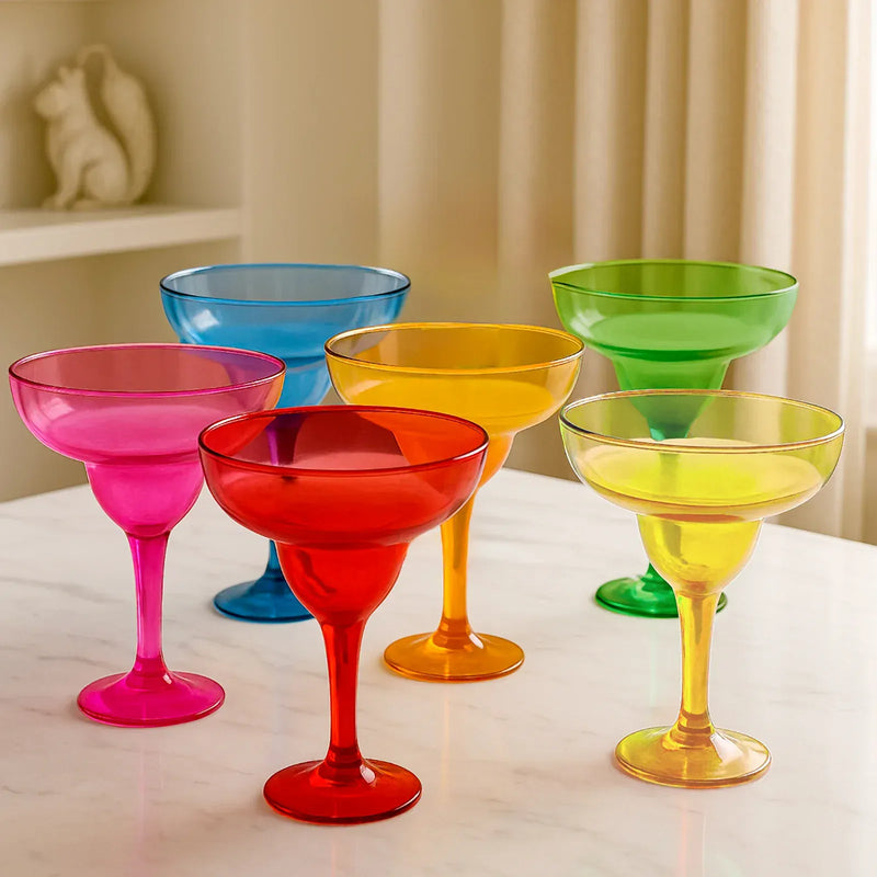 48 Plastic 12 oz Margarita Glasses - Assorted PLST_CU0031_MIX_PK48