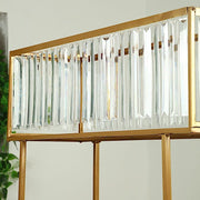 48" Rectangular Metal Chandelier Floral Stand with Crystal Pendant - Gold and Clear CHDLR_070T_48_GOLD