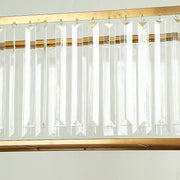 48" Rectangular Metal Chandelier Floral Stand with Crystal Pendant - Gold and Clear CHDLR_070T_48_GOLD