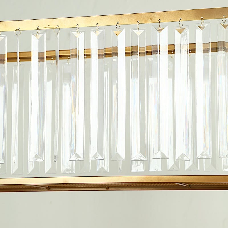48" Rectangular Metal Chandelier Floral Stand with Crystal Pendant - Gold and Clear CHDLR_070T_48_GOLD