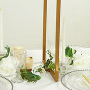 48" Rectangular Metal Chandelier Floral Stand with Crystal Pendant - Gold and Clear CHDLR_070T_48_GOLD