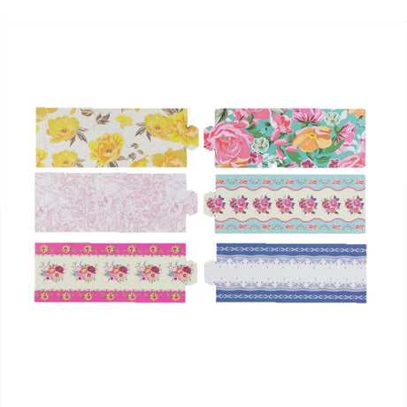 48 Vintage Floral Disposable Paper Napkin Rings - Assorted NAP_RING_PAP06_TEA017_MIX