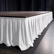 48"x 20 ft  Portable Wrinkle-Free Shirred Pleated Stag Table Skirt