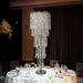 4ft Chandelier Floral Waterfall Crystal Beaded Table Centerpiece - Silver CHDLR_071_47_SILV