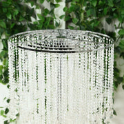 4ft Chandelier Floral Waterfall Crystal Beaded Table Centerpiece - Silver CHDLR_071_47_SILV