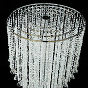 4ft Chandelier Floral Waterfall Crystal Beaded Table Centerpiece - Silver CHDLR_071_47_SILV