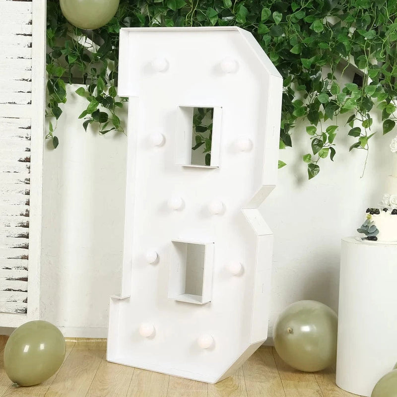 4ft Giant LED Marquee Letter Foam Board with 10 Warm White Battery Operated LEDs - White