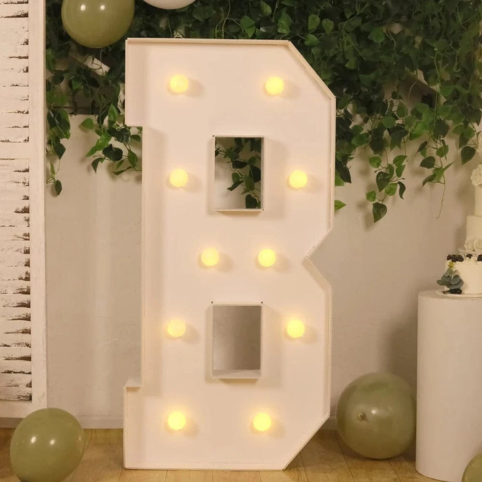 4ft Giant LED Marquee Letter Foam Board with 10 Warm White Battery Operated LEDs - White
