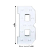4ft Giant LED Marquee Letter Foam Board with 10 Warm White Battery Operated LEDs - White