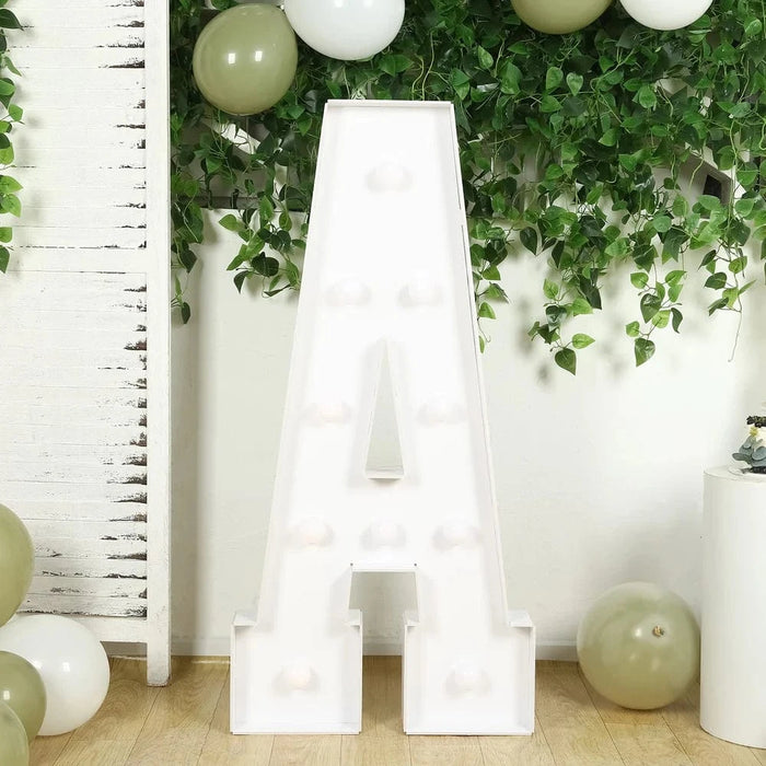 4ft Giant LED Marquee Letter Foam Board with 10 Warm White Battery Operated LEDs - White
