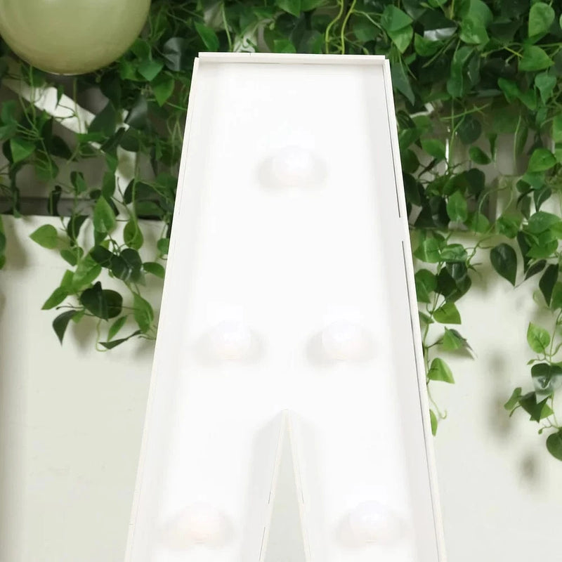 4ft Giant LED Marquee Letter Foam Board with 10 Warm White Battery Operated LEDs - White