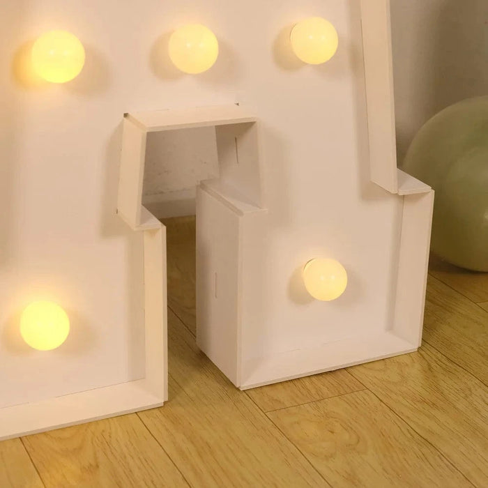 4ft Giant LED Marquee Letter Foam Board with 10 Warm White Battery Operated LEDs - White