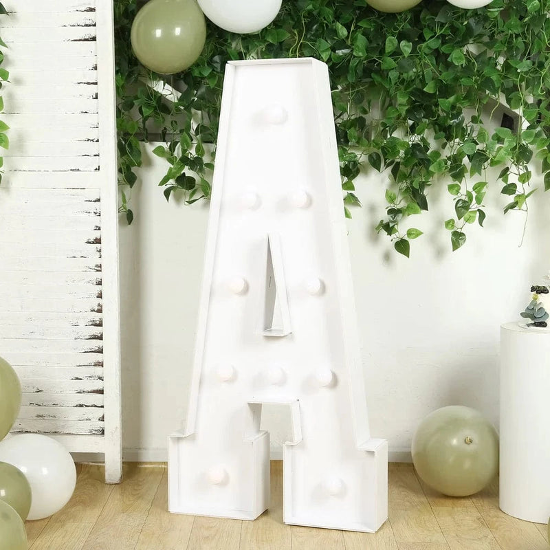 4ft Giant LED Marquee Letter Foam Board with 10 Warm White Battery Operated LEDs - White