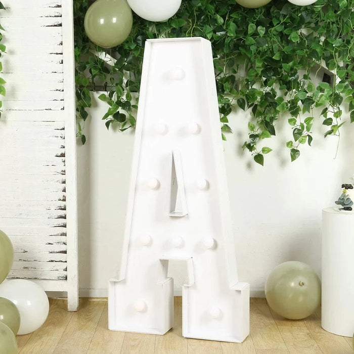 4ft Giant LED Marquee Letter Foam Board with 10 Warm White Battery Operated LEDs - White