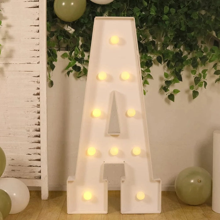 4ft Giant LED Marquee Letter Foam Board with 10 Warm White Battery Operated LEDs - White