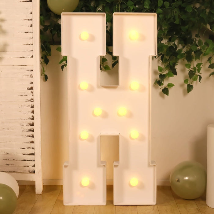 4ft XL LED Marquee Letter Foam Board with 10 Warm White Battery Operated LEDs - White