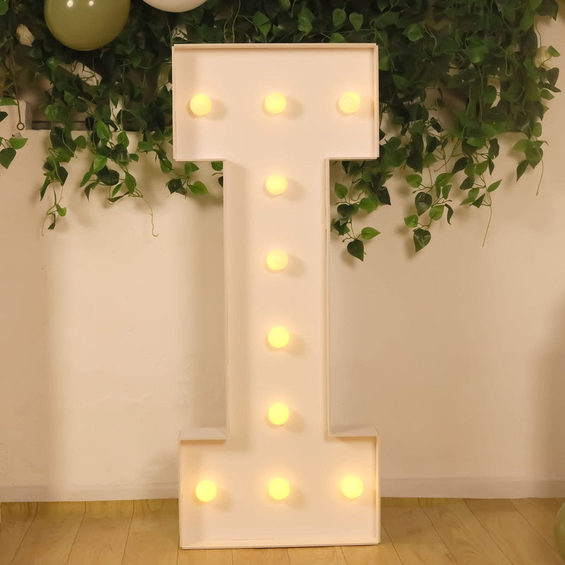 4ft XL LED Marquee Letter Foam Board with 10 Warm White Battery Operated LEDs - White