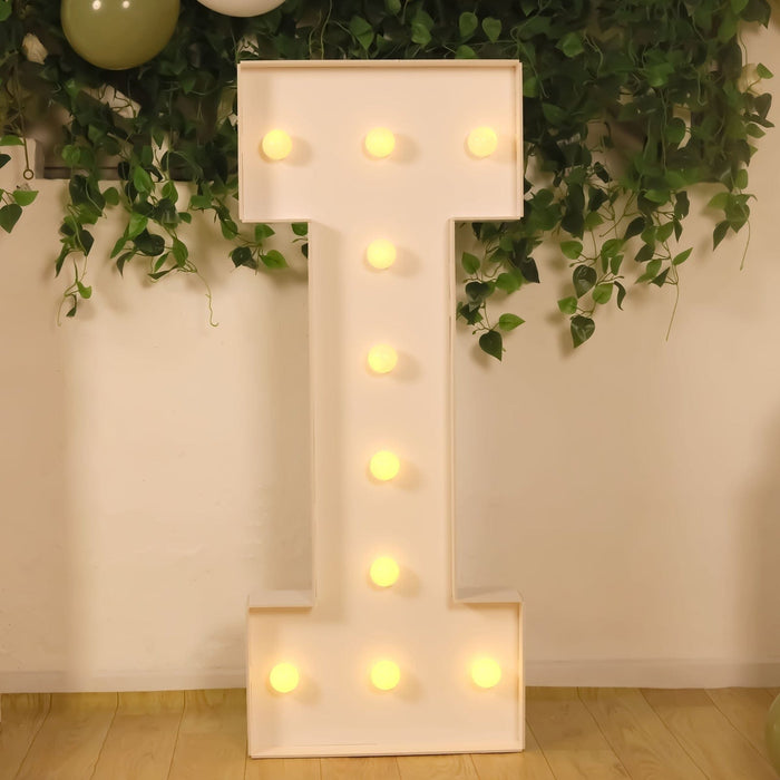 4ft XL LED Marquee Letter Foam Board with 10 Warm White Battery Operated LEDs - White