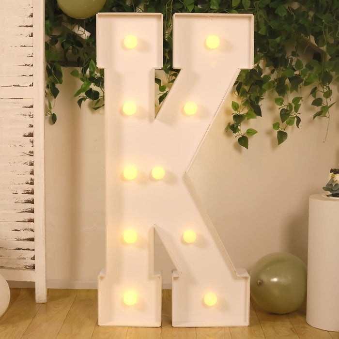 4ft XL LED Marquee Letter Foam Board with 10 Warm White Battery Operated LEDs - White