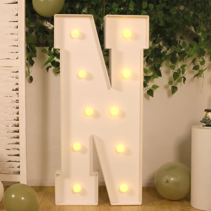 4ft XL LED Marquee Letter Foam Board with 10 Warm White Battery Operated LEDs - White