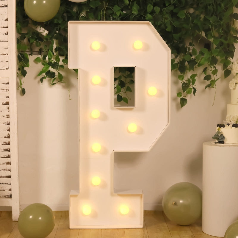 4ft XL LED Marquee Letter Foam Board with 10 Warm White Battery Operated LEDs - White