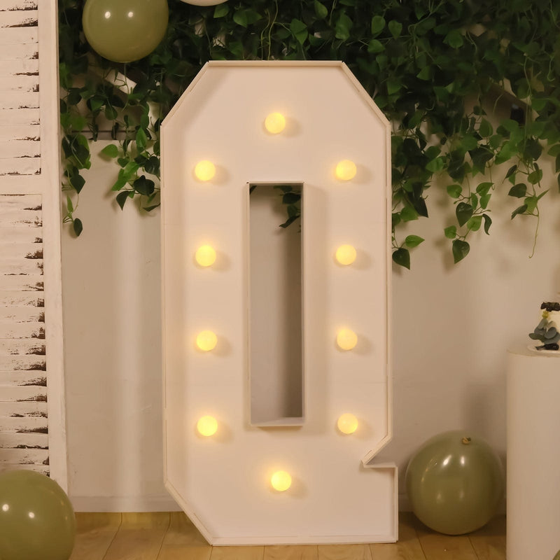 4ft XL LED Marquee Letter Foam Board with 10 Warm White Battery Operated LEDs - White