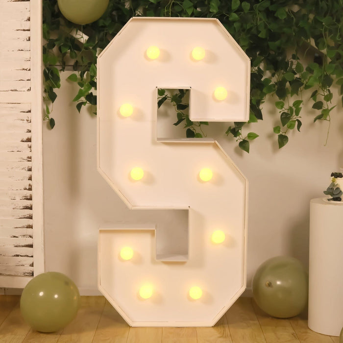 4ft XL LED Marquee Letter Foam Board with 10 Warm White Battery Operated LEDs - White